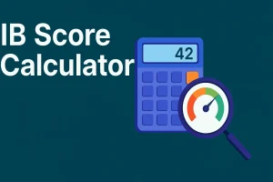 Student using laptop IB score calculator