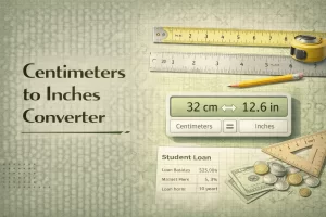 centimeters to inches converter showing length conversion from cm to inches online