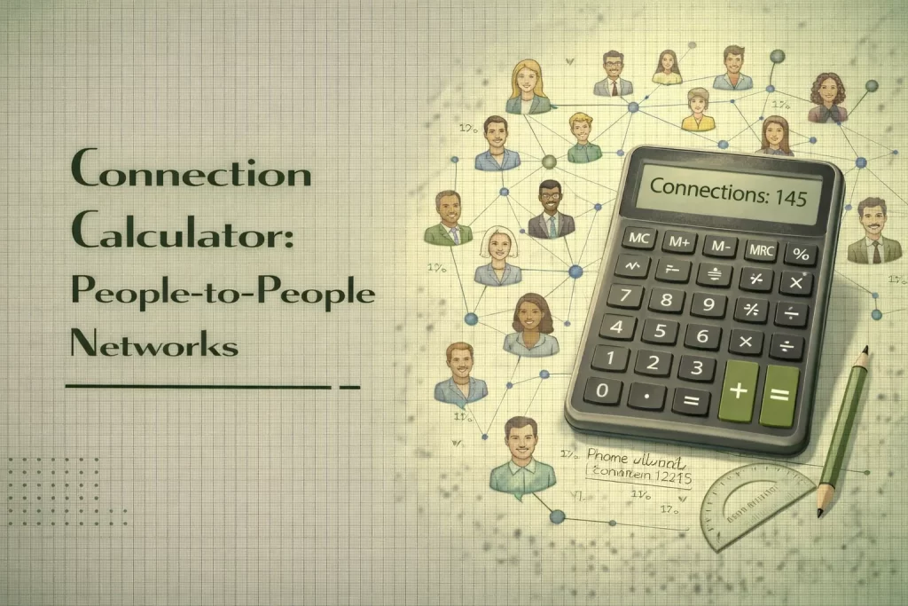 connection calculator showing number of connections in a people to people network using combinations formula