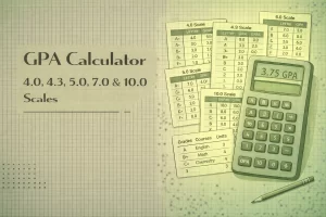 GPA calculator supporting 4.0 4.3 5.0 7.0 and 10.0 grading scales for students