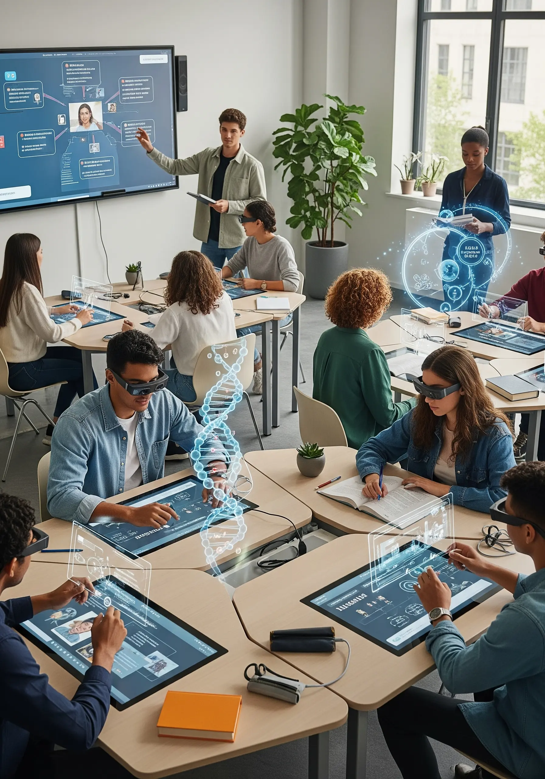 Team planning at a desk