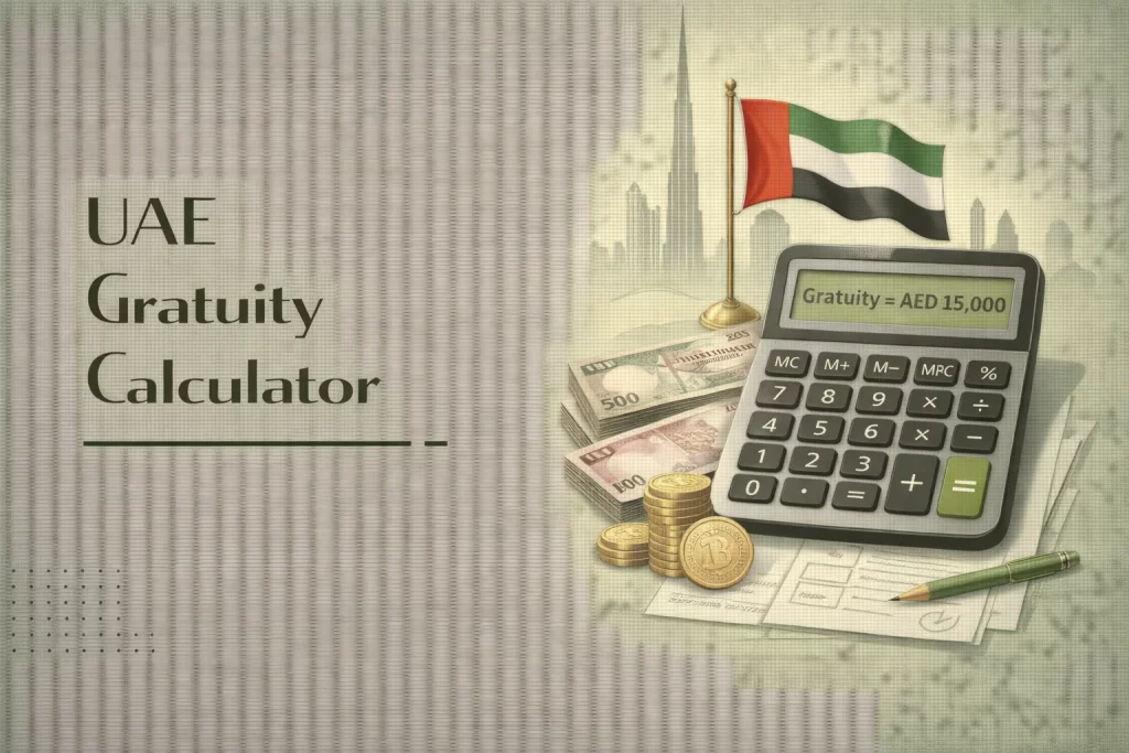 UAE gratuity calculator calculating end of service benefits salary and years of service UAE
