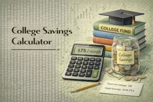 college savings calculator estimating future education costs and monthly savings required