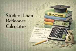 student loan refinance calculator showing reduced interest rate and new monthly payment savings