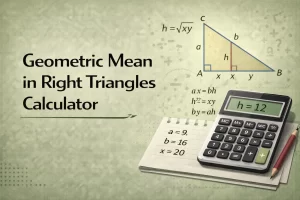 geometric mean right triangle calculator solving altitude and segment relationships using geometric mean theorem
