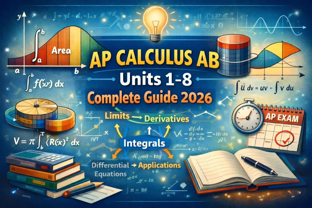 AP Calculus AB Units 1–8 (All Topics) – Complete 2026 Study Guide