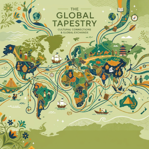 Illustration of The Global Tapestry representing world history connections
