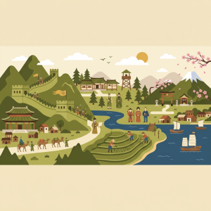 Illustration of early East Asian history and culture