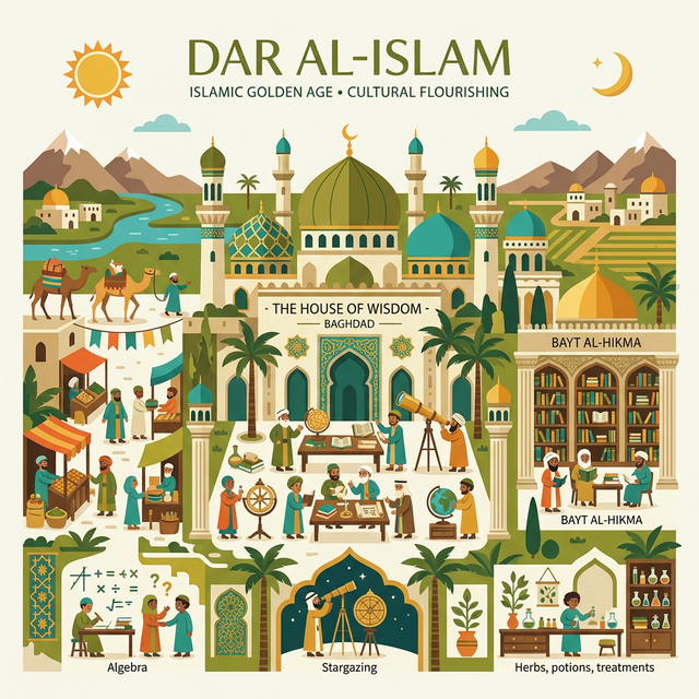 Illustration representing Dar al-Islam and the Islamic Golden Age