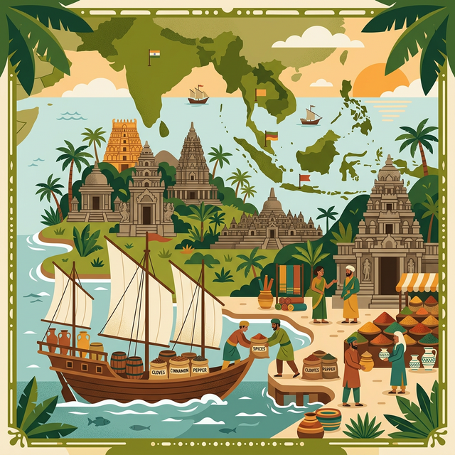 Illustration of early historical developments in South and Southeast Asia