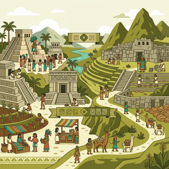 Illustration of Mesoamerican and Andean state building