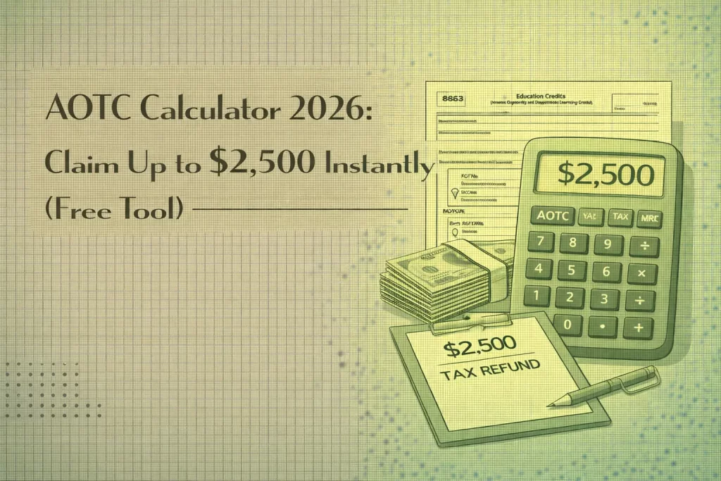AOTC calculator 2026 estimating American Opportunity Tax Credit up to 2500 dollars for students