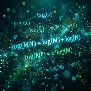 logarithmic properties chart with formulas and worked examples