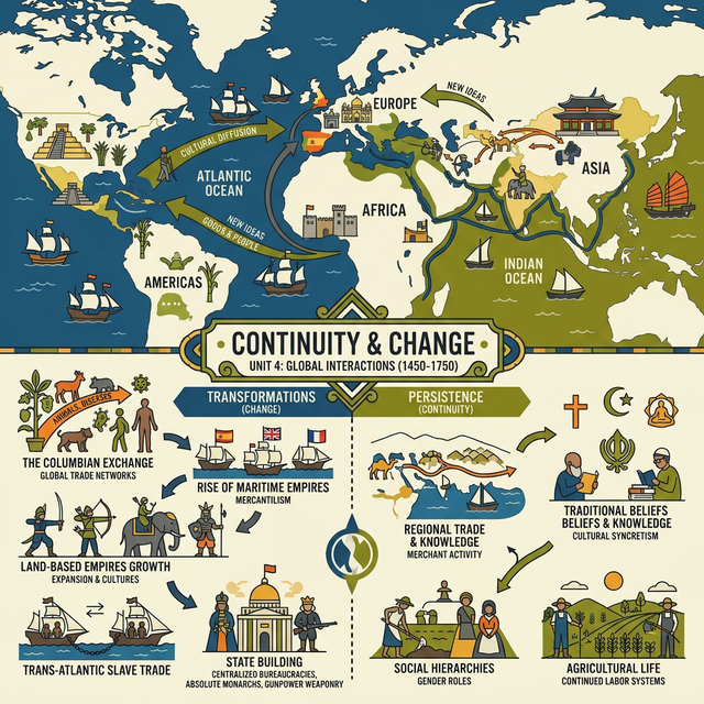 Conceptual illustration summarizing the transformations of the early modern period.
