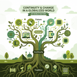 Illustration of the United Nations building, meeting tables, and international flags representing global governance.