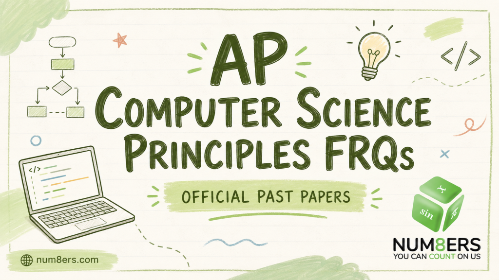 AP Computer Science Principles FRQs official past papers study resource by Num8ers